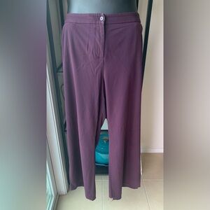 Lane Bryant Plum Wide-Leg Trousers Pants Deep Purple Slacks Plus Petite Office